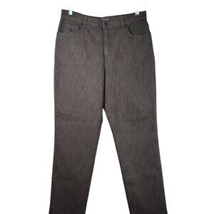 Gloria Vanderbilt Amanda Jeans Brown Size 16 Straight Leg Zip Button Pockets